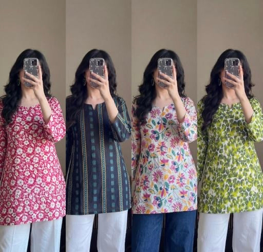 PRINTED KURTI COMBO OF 4