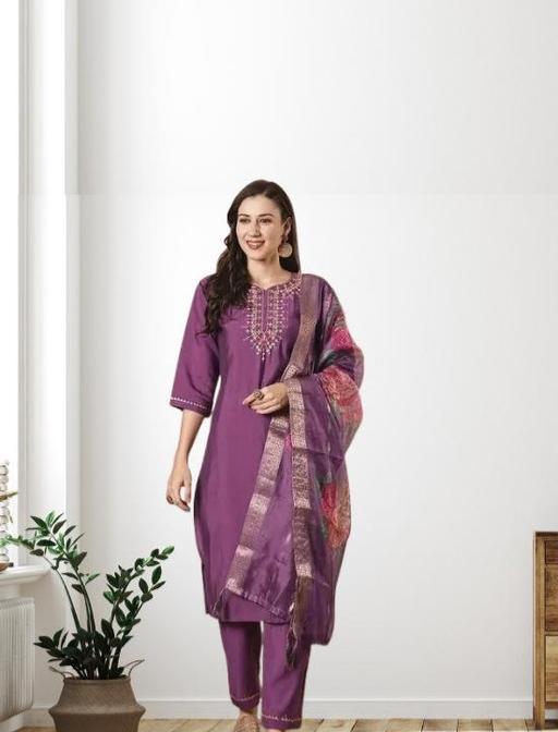 The Regal Embroidered Kurti Set